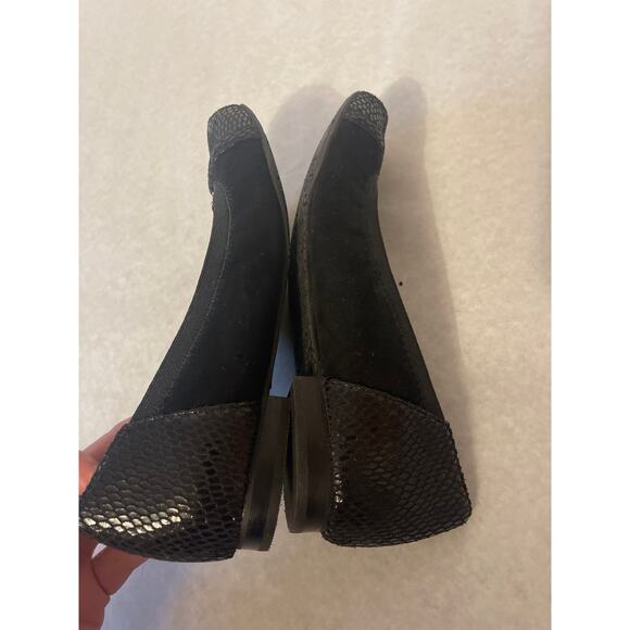 Ros Hommerson Rosita Black Leather with Snake print Ballet Flat Size 7.5 women - Picture 8 of 10